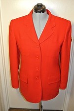 Vintage Jones New York Red Worsted Wool Dress Jacket Womens sz 14 Made in USA