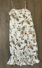 New KY s Hawaii Vintage Hawaiian Spaghetti Strap Hibiscus Dress, Size 3XL