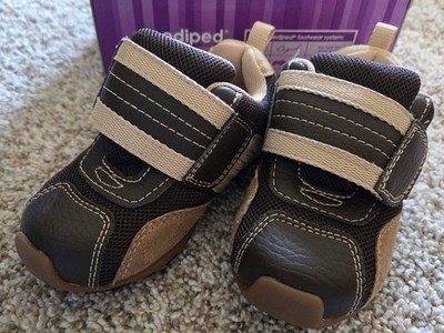 Pediped Adrian Brown/Tan US Size 7 EU 23 Boy's Sneakers Shoes