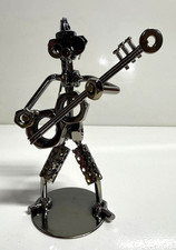 Metallfigur Gitarristen aus Metall Handgefertigte Dekofigur Geschenk  Höhe: 18cm