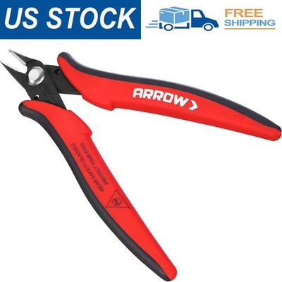 ARROW Micro Wire Cutters 5'' Precision Flush Cutters for Electronics, Soft Wires