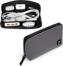 Small Tech Accessory Pouch Cable Organizer Bag, Compact Electronics Travel Case