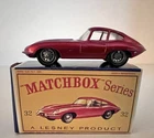 MATCHBOX LESNEY JAGUAR E-TYPE - No. 32-B-1962-1968 - GOOD HTF CAR W/BOX  - LOOK!