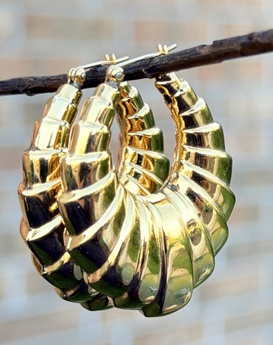 Large Vintage NAPIER Shrimp Hoop Earrings
