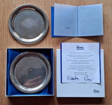 2 silberne Untersetzer, 925 Sterling Silber, altes Pr&auml;sent von Signal Versicheru