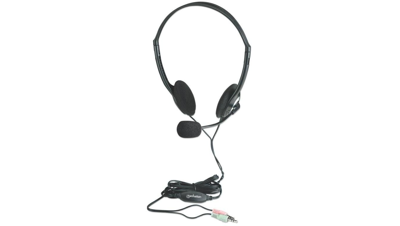 Manhattan Stereo On-Ear Headset (3.5mm) Microphone Boom stereo jack/plug 2M Cabl - Image 3