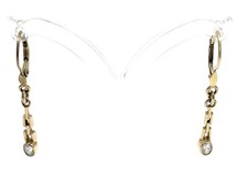 333/- 8 KT Gelbgold Ohrhänger, simulierten Diamanten