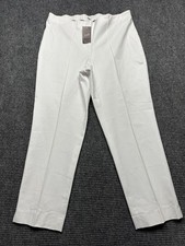 J. Jill Pants Womens 10 Petite White Stretch Straight Leg Side Zip Elastic Waist
