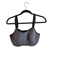 Natori Dynamic Contour Sport Bra Grey Black 36D 731050 Coolmax Lycra Activewear