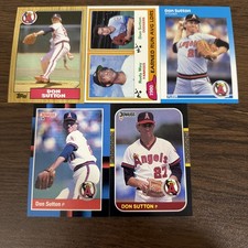Don Sutton 5 Baseball Card Lot Including 1981 Topps Pack Fresh HOF