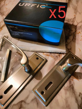*CLEARANCE* 5 x Metal Lever Latch Door Handles Set Internal & External