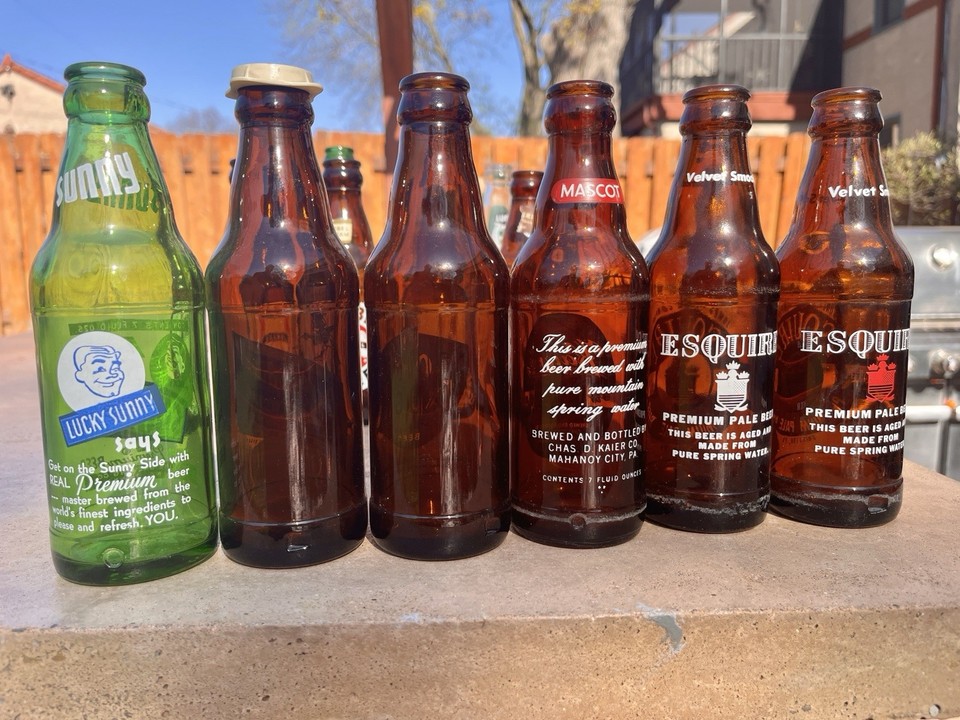 14 diff. vintage 1940s Beer IRTP painted ACL Labeled Bottle Collection ...