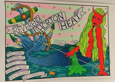 FRANK KOZIK VINTAGE POSTER REV HORTON HEAT + ADDITIONAL SIGNED PAPER