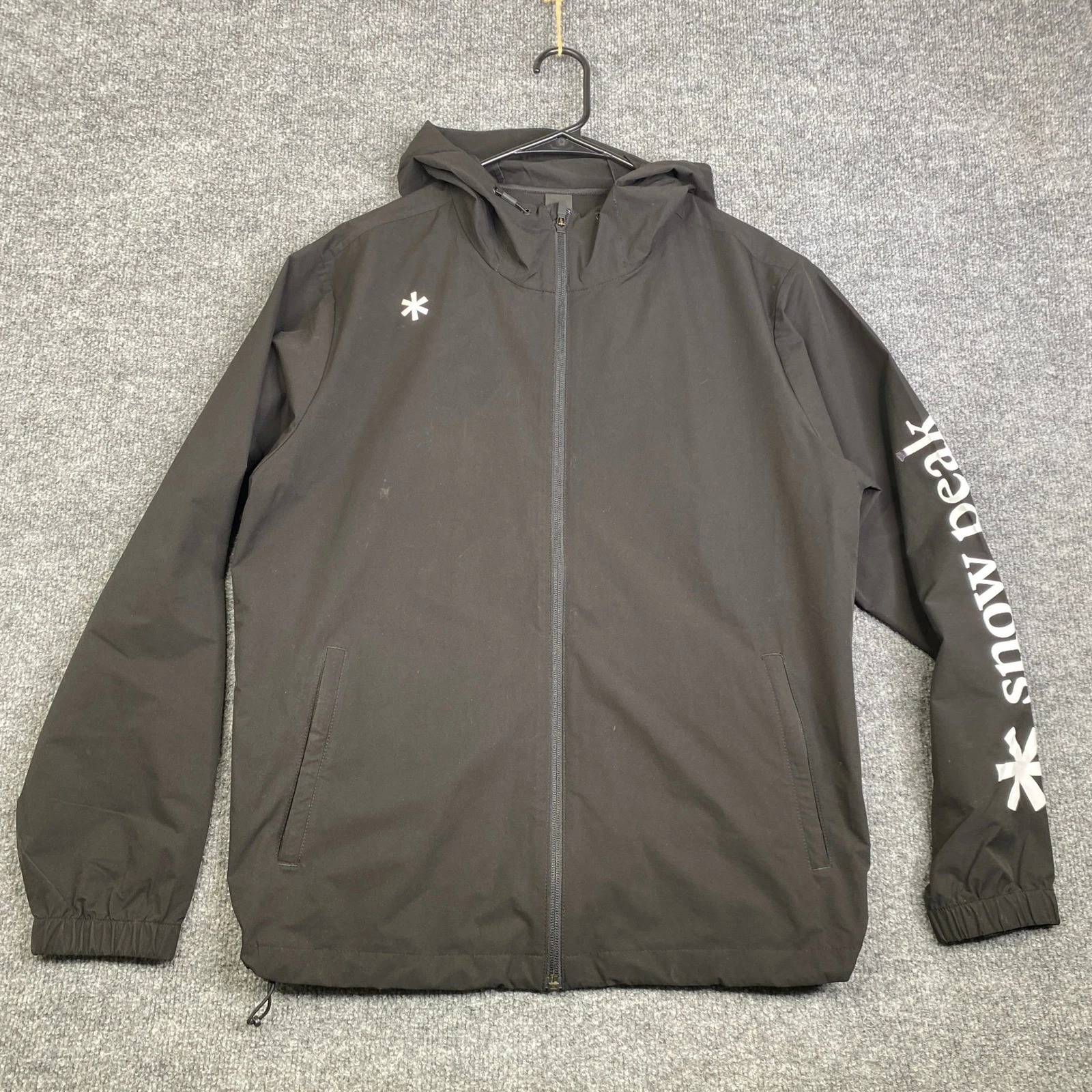 Snow Peak Mens Full Zip Hooded Windbreaker Jacket Black S20SUN-WB60 Size M