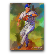 Nico Hoerner Art Card Limited 13/50 Edward Vela Signed (Chicago Cubs)