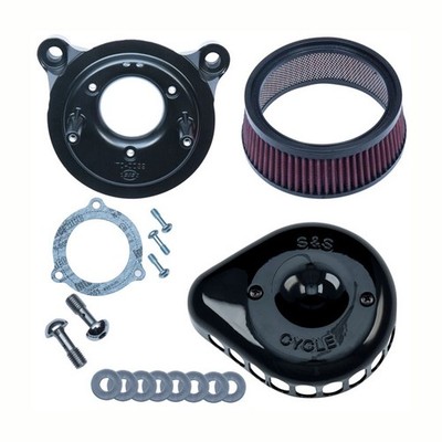 Luftfilter S&S Mod. Mini Teardrop Stealth schwarz glänzend für Harley Davidson Softa