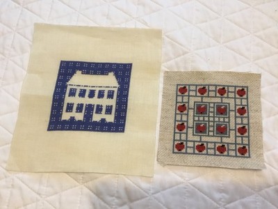 Lot of  Completed Cross Stitch Needlepoint Apple House