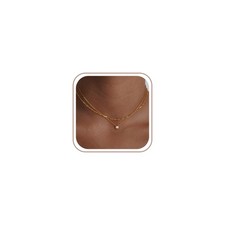 Gold Necklace for Women Trendy - 14K Gold Plated Layered CZ Necklace Dainty G...