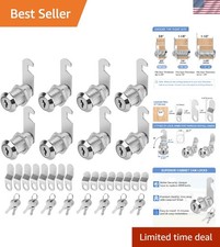 Cabinet Locks with Keys, 1-1/8" Cam Locks Keyed Alike, Quality Cabinet Cam Lo...