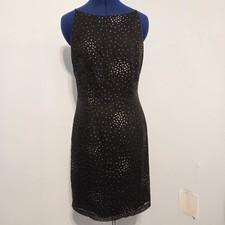 All That Jazz Vintage 90s Black Polka Dot Chiffon Mini Dress Size 7/8