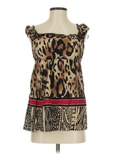 Allison Taylor Women Gold Sleeveless Blouse S