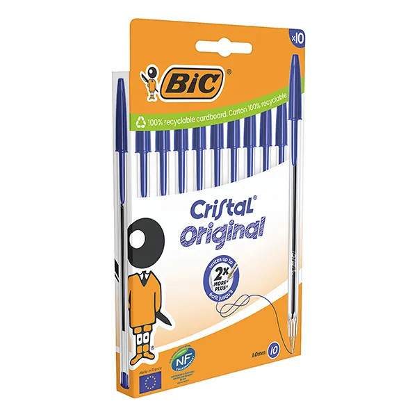 Penna a Sfera Cristal Bic - Punta Medium - 1 mm - 516352 (Blu Conf. 10)
