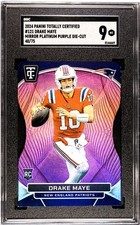2024 Drake Maye RC Totally Certified Mirror Purple Die-Cut /75  #121 SGC 9 MINT