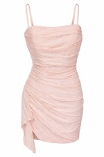 RYANTH Blush Pink Sequin Bodycon Mini Dress No Size Tag NWT Strappy