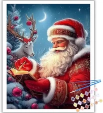 Christmas Paint by Numbers Kit for Adults Beginner-Santa Claus Adult Paint 16x20