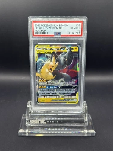 Pokémon 2019 SM Team Up Tag Team Pikachu Zekrom GX Card 33/181 PSA 10 Gem Mint