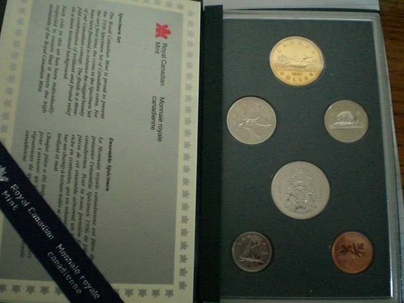 1996 Royal Canadian Mint Specimen Set With +1992,93,95,96,97 with Box And COA 