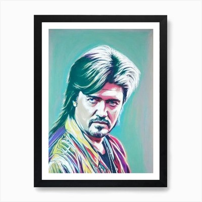 Billy Ray Cyrus bunte Illustrat gerahmtes Wandbild Poster Leinwanddruck Bild