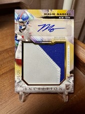 /25 2024 Topps Inception Malik Nabers Jumbo Worn Patch Auto Rookie Giants RC RPA