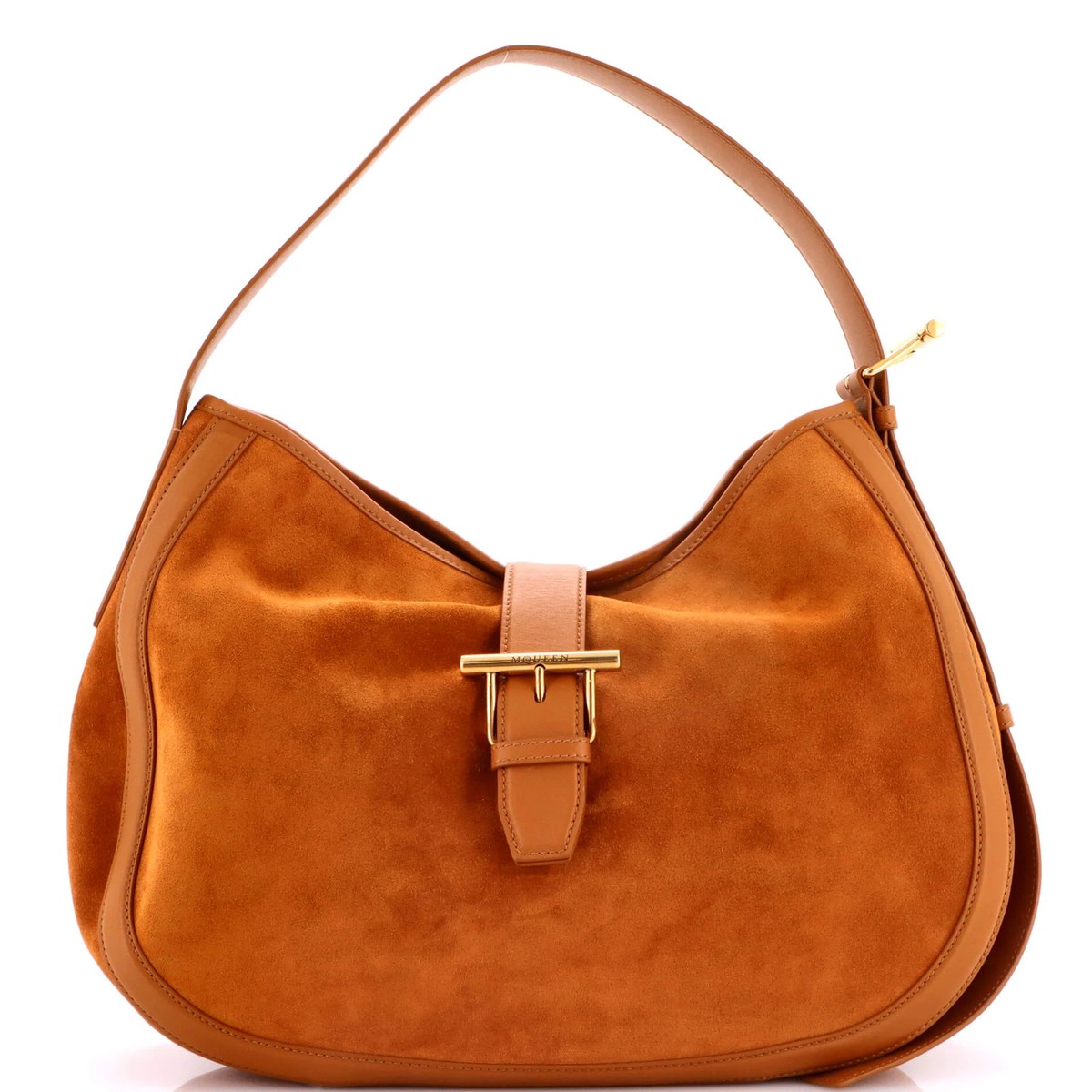 Alexander McQueen T-Bar Shoulder Bag Suede with Leather | eBay