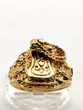 Solid 9 Carat Fully Hallmarked Gold Saddle Ring, Size S. 8.5g