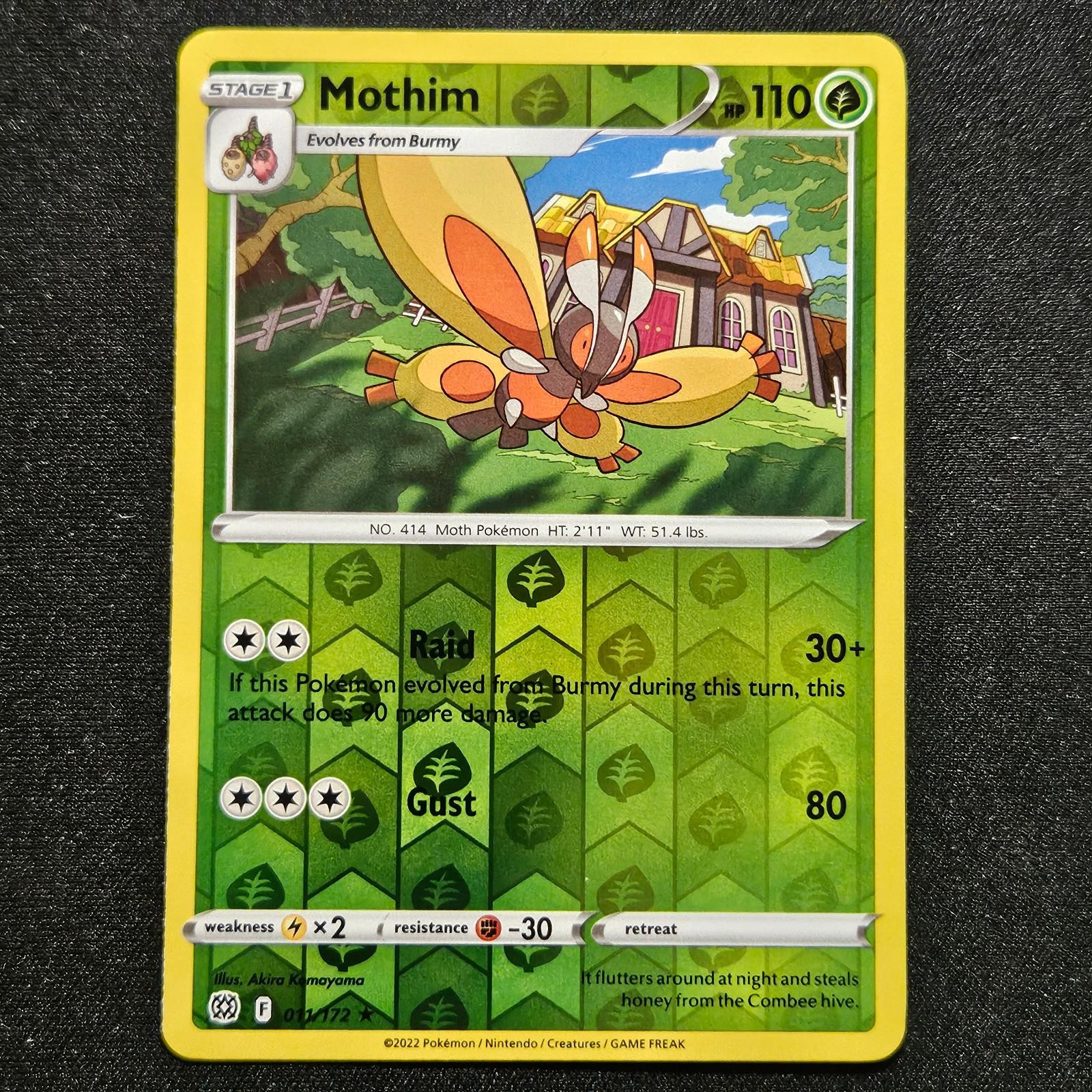 Pokemon MOTHIM 011/172 BRILLIANT STARS Reverse Holo