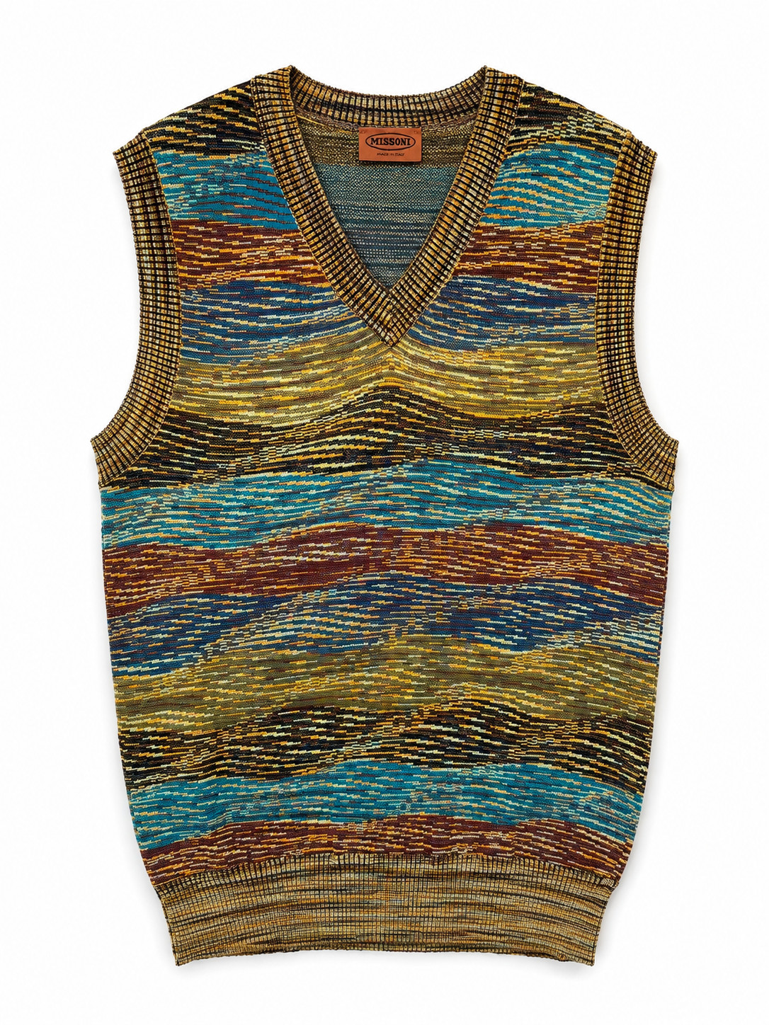 Gilet a maglia Missoni Uomo L Fantasia Multicolore misto Cotone Pre Owned