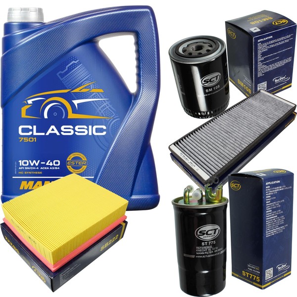 SCT Inspektionspaket 5L Mannol Classic 10W-40 FüR VW Passat 1.9 TDI Audi A4-image