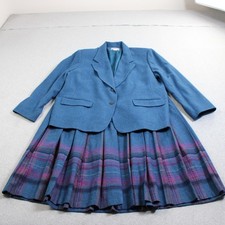 Vintage Pendleton Skirt Suit Set Women 18W Bl...