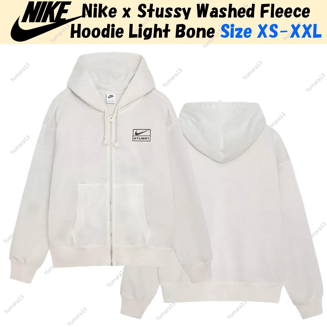 トップス S NIKE Stussy Fleece Hoodie Light Bone Buy Nike x Stussy Stone Washed Fleece Zip Hoodie 'Light Bone