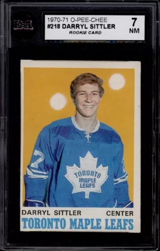 1970-71 OPC #218 DARRYL SITTLER ROOKIE CARD KSA 7 NEAR MINT
