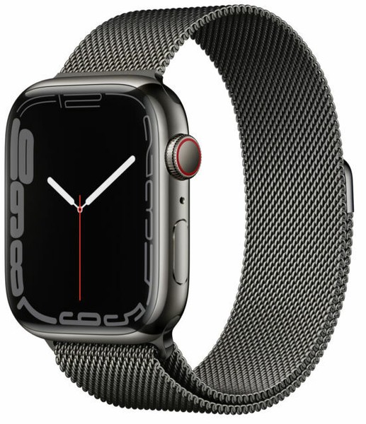 Apple Watch Series 7 45mm Gehäuse mit Milanaise Armband - Graphit  