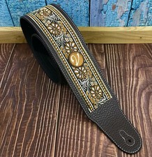 Vegan Vtar Guitar Acoustic Bass Strap - Crossroads Series - Gold Dust