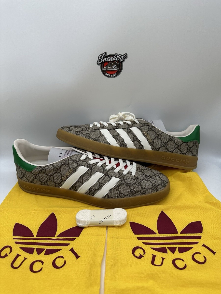 Gucci x Adidas Gazelle Beige GG Monogram Canvas Men's Gucci x Adidas Gazelle Beige GG Monogram Canvas Men's