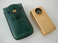 * ANCIENNE LAMPE POCHE DORE WONDER MICRO AVEC SON ETUI EN CUIR PARFAIT ETAT