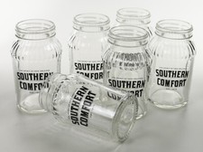 6 x Southern Comfort Whiskeylik&ouml;r Mason Jar 330 ml Glas Relief Cocktailglas 8583