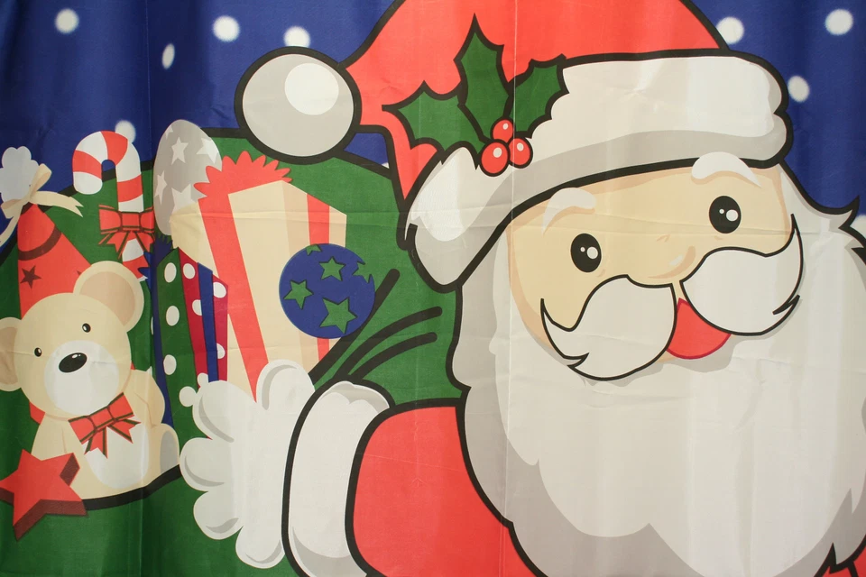 Рождественская тканевая занавеска для душа SANTA CLAUS UP ON THE ROOFTOP 70 x 72 дюйма - Изображение 2 из 2