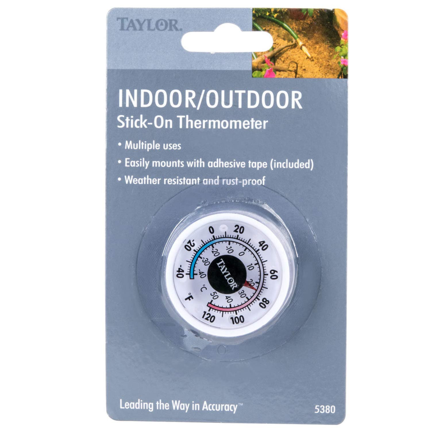 Taylor 5380N 1 3/4" Mini Stick on Indoor Outdoor Dial Thermo