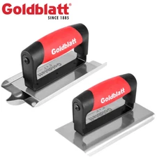 Goldblatt Concrete Hand Tool Edger (6" x 3" 1/4"R) Groover (6" x 3" 1/2"W 1/2"D)