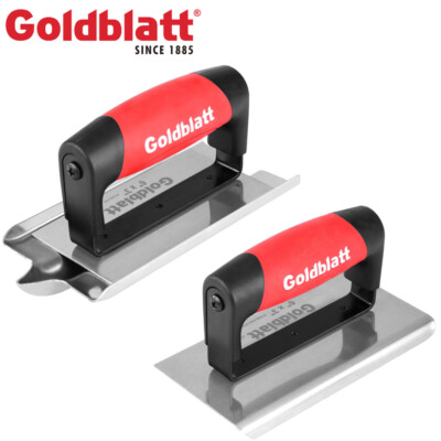 Goldblatt Concrete Hand Tool Edger (6'' x 3'' 1/4''R) Groover (6'' x 3'' 1/2''W 1/2''D)